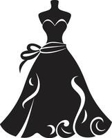 Runway Excellence ic Dress Emblem Signature Style Womans Black Dress vector