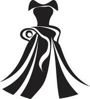 er Collection Black Dress Chic Elegance Womans Dress Emblem vector