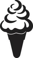 Cool Cones Black Ice Cream Emblem Chill Bliss Ice Cream Cone vector