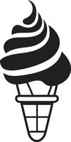 Whipped Joy Black Cone Tasty Treats Ice Cream Emblem vector