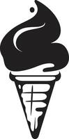 Whipped Serenity Ice Cream Cone Black Icy Delicacies Cone Emblem vector