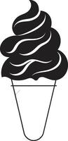 Tasty Treats Ice Cream Emblem Frosty Temptation Black Cone vector