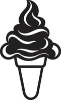 Frosty Temptation Black Cone Treat Scoopfuls of Delight Ice Cream vector