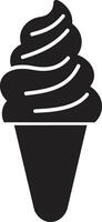 Frosty Temptation Black Cone Scoopfuls of Happiness Ice Cream Black vector