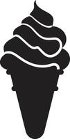 Cool Cones Black Ice Cream Emblem Chill Bliss Ice Cream Cone vector