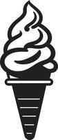 Tasty Twists Cone Ice Cream Delicious Frost Black Emblem Treat vector