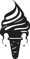 Icy Delicacies Cone Emblem Chill Infusion Black Ice Cream vector