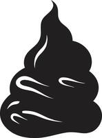 Frozen Temptation Ice Cream Cone Swirled Delight Black Emblem Treat vector