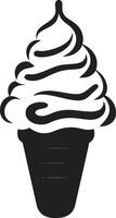 Chilled Indulgence Black Emblem Cone Sweet Swirls Ice Cream Cone Emblem vector