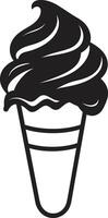 Whipped Serenity Ice Cream Cone Black Icy Delicacies Cone Emblem vector