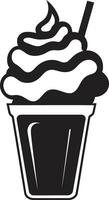 Tasty Treats Ice Cream Emblem Frosty Joy Black Cone vector