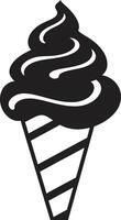 Creamy Waves Ice Cream Cone Emblem Scoopfuls of Bliss Black Cone vector
