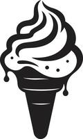 Chill Infusion Black Ice Cream Swirled Elegance Ice Cream Emblem vector