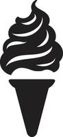 Chilled Delight Black Emblem Cone Sweet Symphony Ice Cream Cone Emblem vector