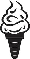 Frozen Delight Black Emblem Swirly Temptation Cone Emblem vector