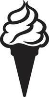 Divine Delight Black Ice Cream Frosty Treat Cone Ice Cream Emblem vector