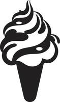 Divine Delight Black Ice Cream Frosty Treat Cone Ice Cream vector