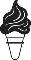 Whipped Serenity Black Cone Ice Cream Indulgent Delight Ice Cream Cone vector