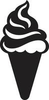 Creamy Waves Ice Cream Cone Scoopfuls of Happiness Black Cone vector