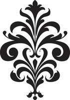 antiguo remolinos filigrana emblema retro elegancia negro deco vector