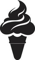 Sweet Twirls Black Cone Frosty Indulgence Ice Cream Cone vector