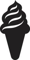 Whipped Joy Cone Ice Cream Emblem Divine Delight Black Cone vector