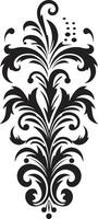 Gilded Intricacies Vintage Timeless Finesse Black Filigree Emblem vector