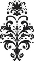 victoriano esencia deco emblema delicado elegancia negro filigrana vector