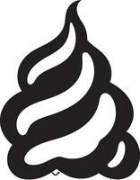 Whipped Serenity Black Cone Emblem Indulgent Delight Ice Cream Cone vector