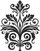 filigrana reverencia negro emblema antiguo espirales negro filigrana emblema vector