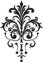 Delicate Mastery Vintage Emblem Filigree Reverie Black Deco vector