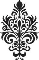 Baroque Splendor Black Filigree Luxurious Etchings Vintage Emblem vector