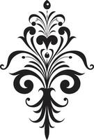 Gilded Flourishes Black Filigree Delicate Mastery Vintage Emblem Emblem vector