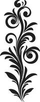 Victorian Elegance Filigree Emblem Intricate Patterns Black Emblem vector