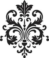 Intricate Patterns Black Emblem Opulent Engravings Vintage vector