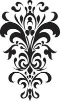 Luxurious Etchings Vintage Emblem Artistic Flourish Black Deco Emblem vector