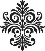 Regal Ornaments Vintage Deco Gilded Flourishes Black Filigree vector