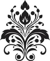 Opulent Engravings Vintage Baroque Splendor Black Filigree vector