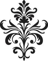 Classic Etchings Vintage Filigree Emblem Elegant Artistry Black vector