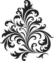 Baroque Splendor Black Filigree Luxurious Etchings Vintage Emblem vector