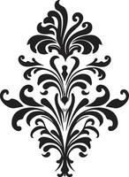 Filigree Reverie Black Deco Emblem Timeless Opulence Vintage vector