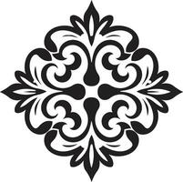 Delicate Mastery Vintage Emblem Emblem Filigree Reverie Black Deco Emblem vector