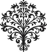 Gilded Flourishes Black Filigree Delicate Mastery Vintage Emblem Emblem vector