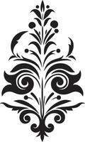 victoriano elegancia filigrana emblema intrincado patrones negro emblema vector