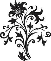florido encanto negro emblema clásico grabados Clásico filigrana emblema vector
