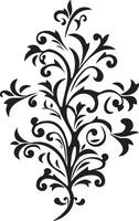 eterno opulencia Clásico florido encanto negro emblema vector