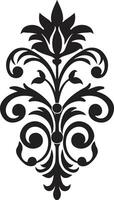 Antique Opulence Filigree Victorian Grandeur Black Emblem vector