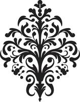 retro decadencia Clásico filigrana elegante espirales deco negro emblema vector