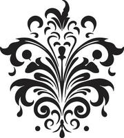 Filigree Echoes Vintage Emblem Antique Craftsmanship Black vector
