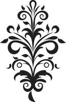 dorado florece Clásico negro delicado maestría negro emblema vector